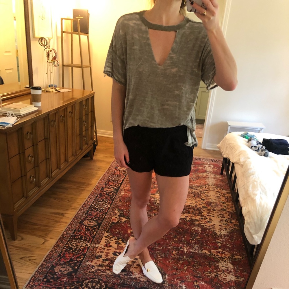 Free People Over-sized Olive T-Shirt